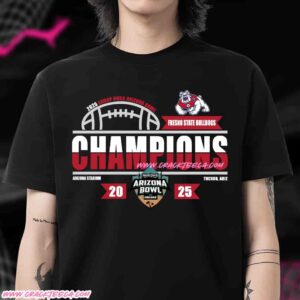 Men’s Fresno State Bulldogs Football 2025 Snoop Dogg Arizona Bowl Champions Locker Room T-Shirt