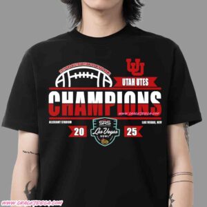Men’s Utah Utes 2025 SRS Distribution Las Vegas Bowl Champions Locker Room T-Shirt