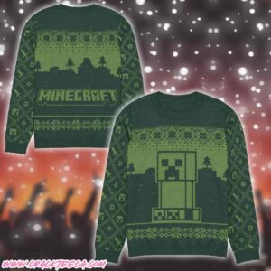 Minecraft Creeper Holiday Christmas Ugly Sweater For Gamer Fans
