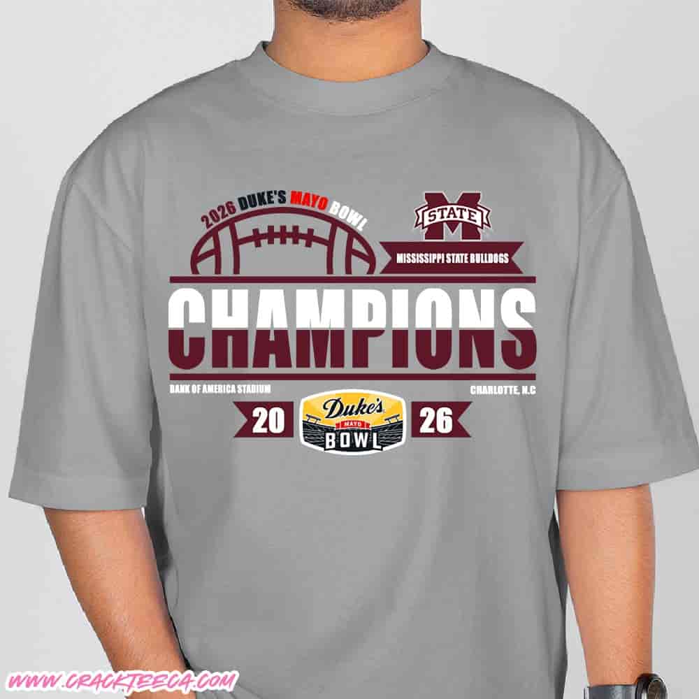 Mississippi State Bulldogs Football 2025 Duke’s Mayo Bowl Locker Room Grey T-Shirt Mississippi State Bulldogs Football 2025 Duke’s Mayo Bowl Locker Room Grey T-Shirt