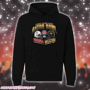 Missouri Tigers Vs Virginia Cavaliers 2025 Taxslayer Gator Bowl Matchup Helmets Pull Over Hoodie Shirt