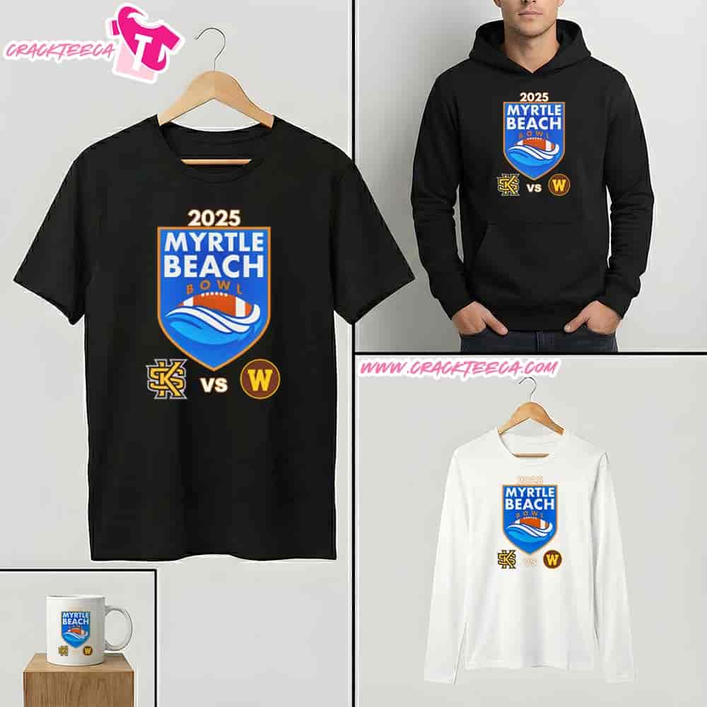Myrtle Beach Bowl 2025 Kennesaw State Owls Vs Western Michigan Broncos At Brooks Stadium In Conway Sc On December 19th T-Shirt Myrtle Beach Bowl 2025 Kennesaw State Owls Vs Western Michigan Broncos At Brooks Stadium In Conway Sc On December 19th T-Shirt