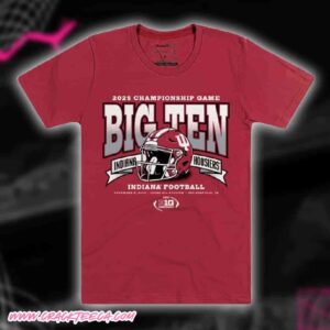 NCAA Indiana Hoosiers Crimson Homefield Football Big Ten Championship 2025 Bound Short Sleeve T-Shirt