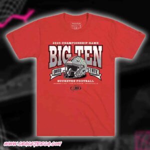 NCAA Ohio State Buckeyes Red Homefield Big Ten Football Championship 2025 Bound Short Sleeve T Shirt