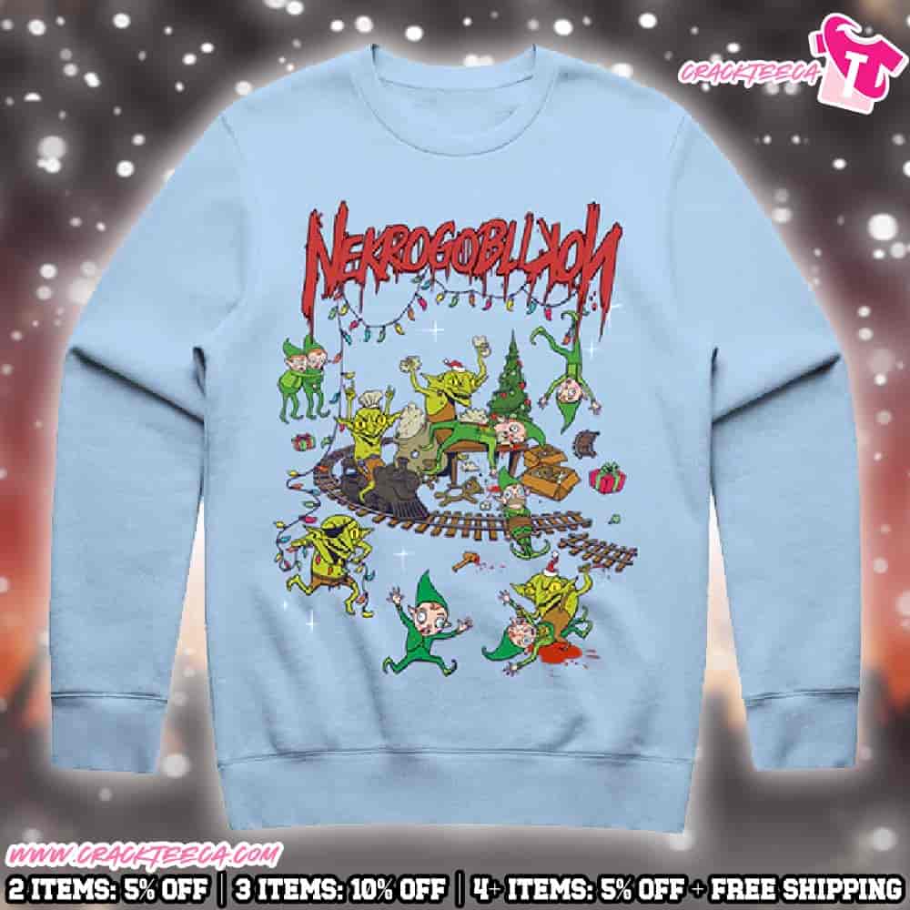 Nekrogoblikon Goblins Vs Elves Holiday Christmas 2025 Limited Edition Print By Artist Dr Knudson Long Sleeve Shirt Nekrogoblikon Goblins Vs Elves Holiday Christmas 2025 Limited Edition Print By Artist Dr Knudson Long Sleeve Shirt