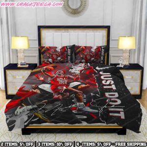 Nike Bedding Set Michael Jordan Chicago Bulls Action Collage With Signature