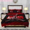 Nike Bedding Set Monochrome Black And White Typography Logo Pattern