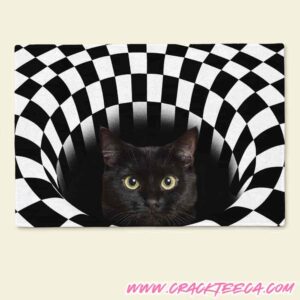 Optical Illusion 3D Rug Doormat The Void Cat