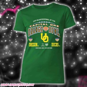 Oregon Ducks 2026 CFP Quaterfinal At The Capital One Orange Bowl Ladies Fashion Rhinestone T-Shirt