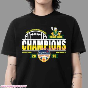 Oregon Ducks 2026 Capital One Orange Bowl Champions Locker Room T-Shirt