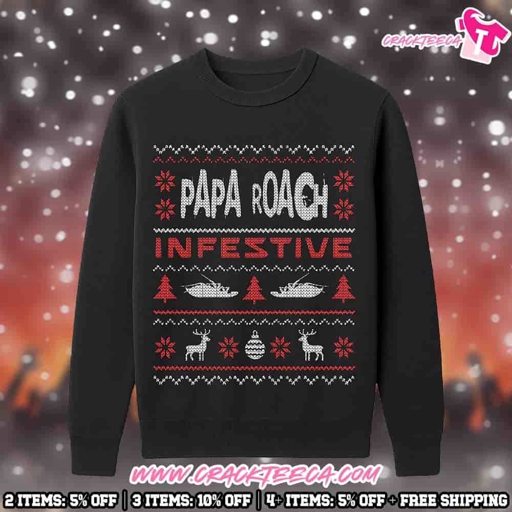 Papa Roach Infestive Holiday Christmas 2025 Crewneck Sweatshirt Papa Roach Infestive Holiday Christmas 2025 Crewneck Sweatshirt