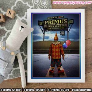 Primus Send In The Clowns Oakland CA 2025 Poster At Fox Theater On December 30-31 Home Decor Poster Canvas