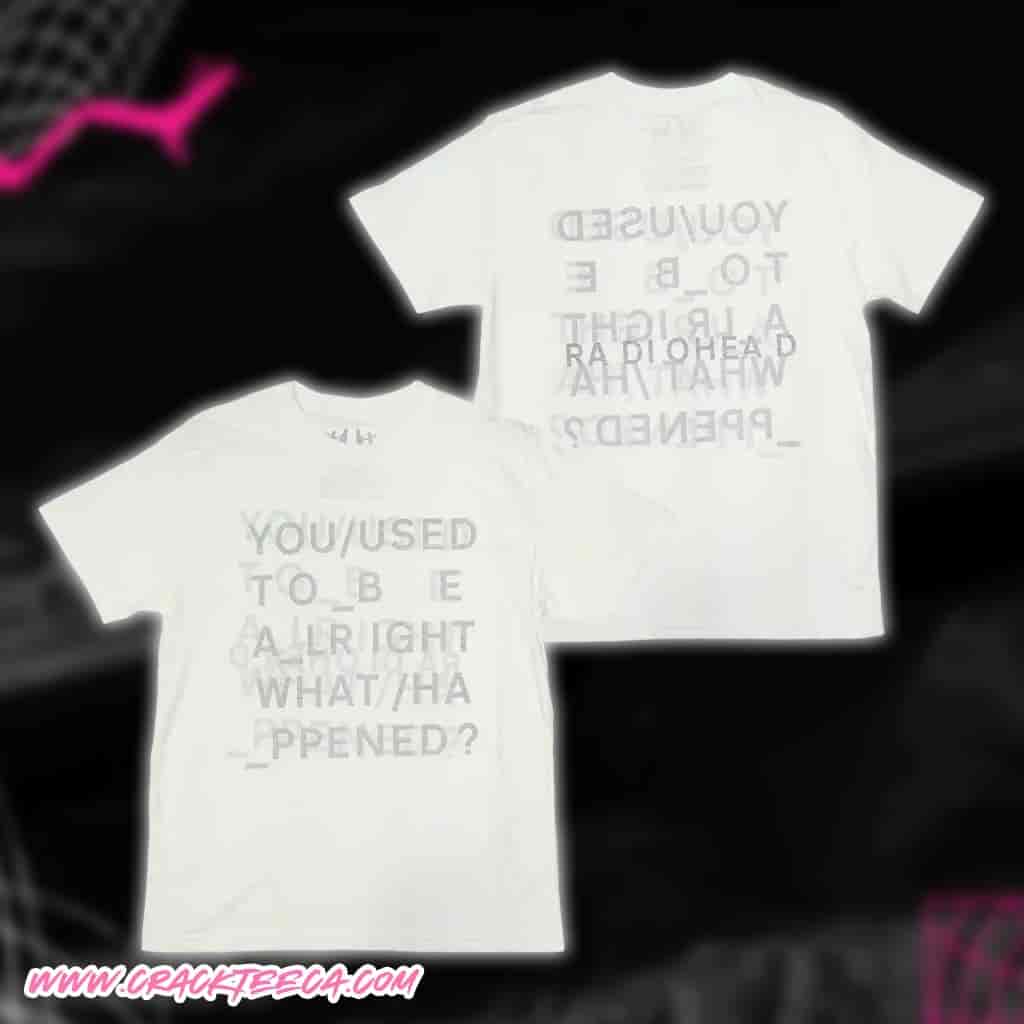 Radiohead Merchandise Alright Off White Inside Out T-Shirt Radiohead Merchandise Alright Off White Inside Out T-Shirt