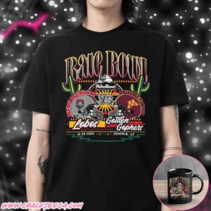 Rate Bowl 2025 T-Shirt New Mexico Lobos Vs Minnesota Golden Gophers Party On LS