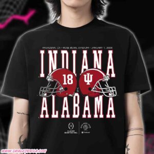 Rose Bowl Game 2026 Alabama Crimson Tide vs Indiana Hoosiers Helmet Matchup T-shirt