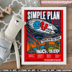 Simple Plan Bigger Than You Think Europe UK Tour 2026 With Neck Deep Home Decor Poster Canvas