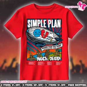 Simple Plan Bigger Than You Think Europe UK Tour 2026 With Neck Deep T-Shirt