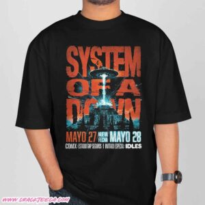 System Of A Down 2 Nights In Mexico CDMX May 27-28 2026 At Estadio Gnp Seguros T-Shirt