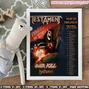 Testament Thrash Of The Titans North America Tour Dates 2026 Home Decor Poster Canvas