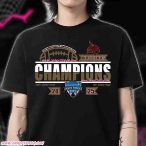 Texas State Bobcats 2026 Lockheed Martin Armed Forces Bowl Champions Locker Room T-Shirt