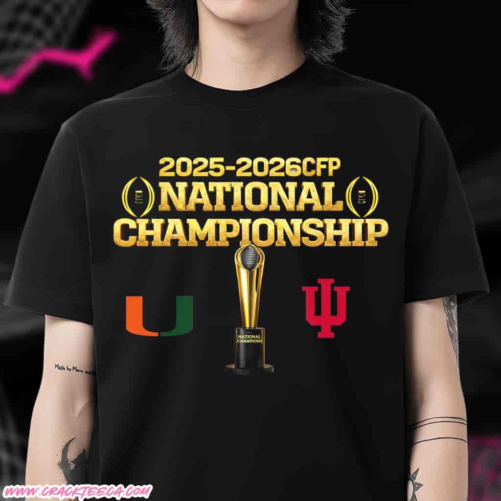2025-2026 CFP National Championship Indiana Hoosiers Vs Miami Hurricanes Unisex Matchup Unisex T-Shirt 2025-2026 CFP National Championship Indiana Hoosiers Vs Miami Hurricanes Unisex Matchup Unisex T-Shirt