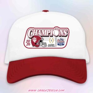 2026 Chick-Fil-A Peach Bowl Indiana Hoosiers Champions Foamie Trucker Hat-Cap