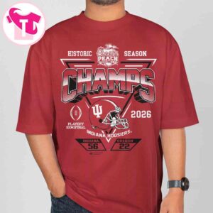 2026 Chick-Fil-A Peach Bowl Indiana Hoosiers Champions Score Unisex T-Shirt