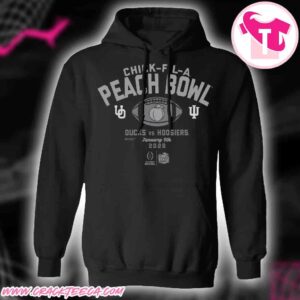 2026 Chick-Fil-A Peach Bowl Oregon Ducks Vs Indiana Hoosiers 2 Teams Pull Over Hoodie Shirt
