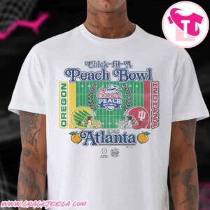 2026 Chick-Fil-A Peach Bowl Oregon Ducks Vs Indiana Hoosiers Helmet Matchup Locker Room T-Shirt