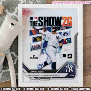 2026 MLB The Show Cover Topps Now Aaron Judge Decor Poster Card