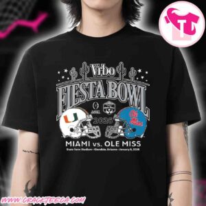 2026 Vrbo Fiesta Bowl Matchup Miami Hurricanes Vs Ole Miss Rebels Cactus Matchup CFP Semifinal T-Shirt
