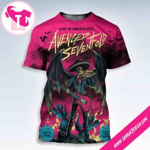 Avenged Sevenfold 2026 Mexico Concert Poster At Estadio GNP Seguros On January 17 Artwork By Salvador Verano C All Over Print Shirt
