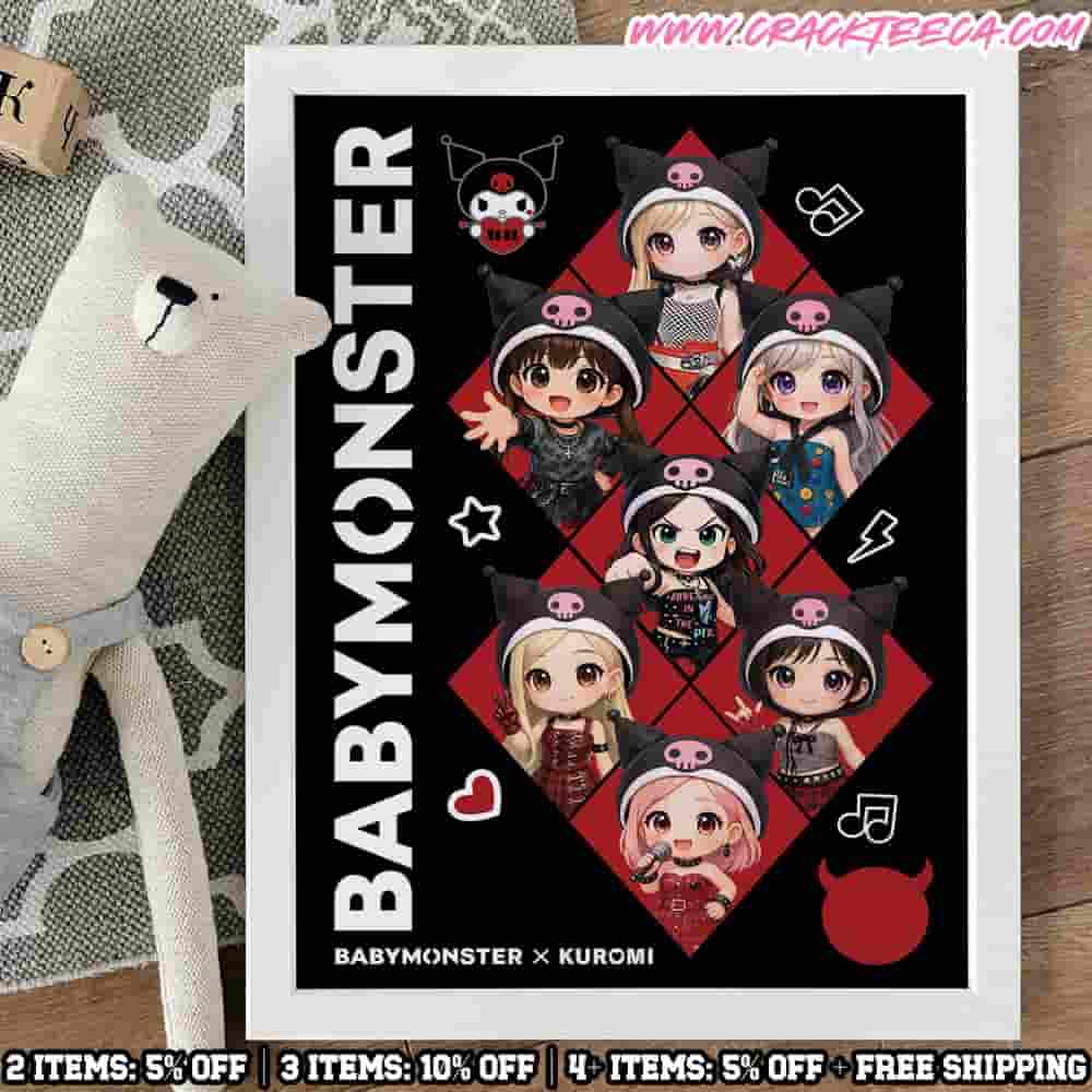 BABYMONSTER x KUROMI Official Collaboration Home Decor Poster Canvas BABYMONSTER x KUROMI Official Collaboration Home Decor Poster Canvas