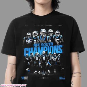 Carolina Panthers 2025 NFC South Champions Keep Pounding Official Fan Gear Unisex T-Shirt