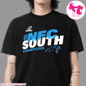 Carolina Panthers 2025 NFC South Division Champions Locker Room Unisex T-Shirt