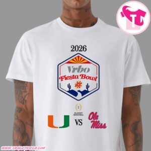 CFB Semifinal At The Vrbo Fiesta Bowl 2026 Miami Hurricanes Vs Ole Miss Rebels Matchup Locker Room T-Shirt