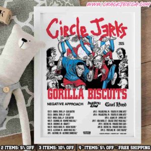 Circle Jerks And Gorilla Biscuits Tour Dates 2026 Decor Poster Canvas
