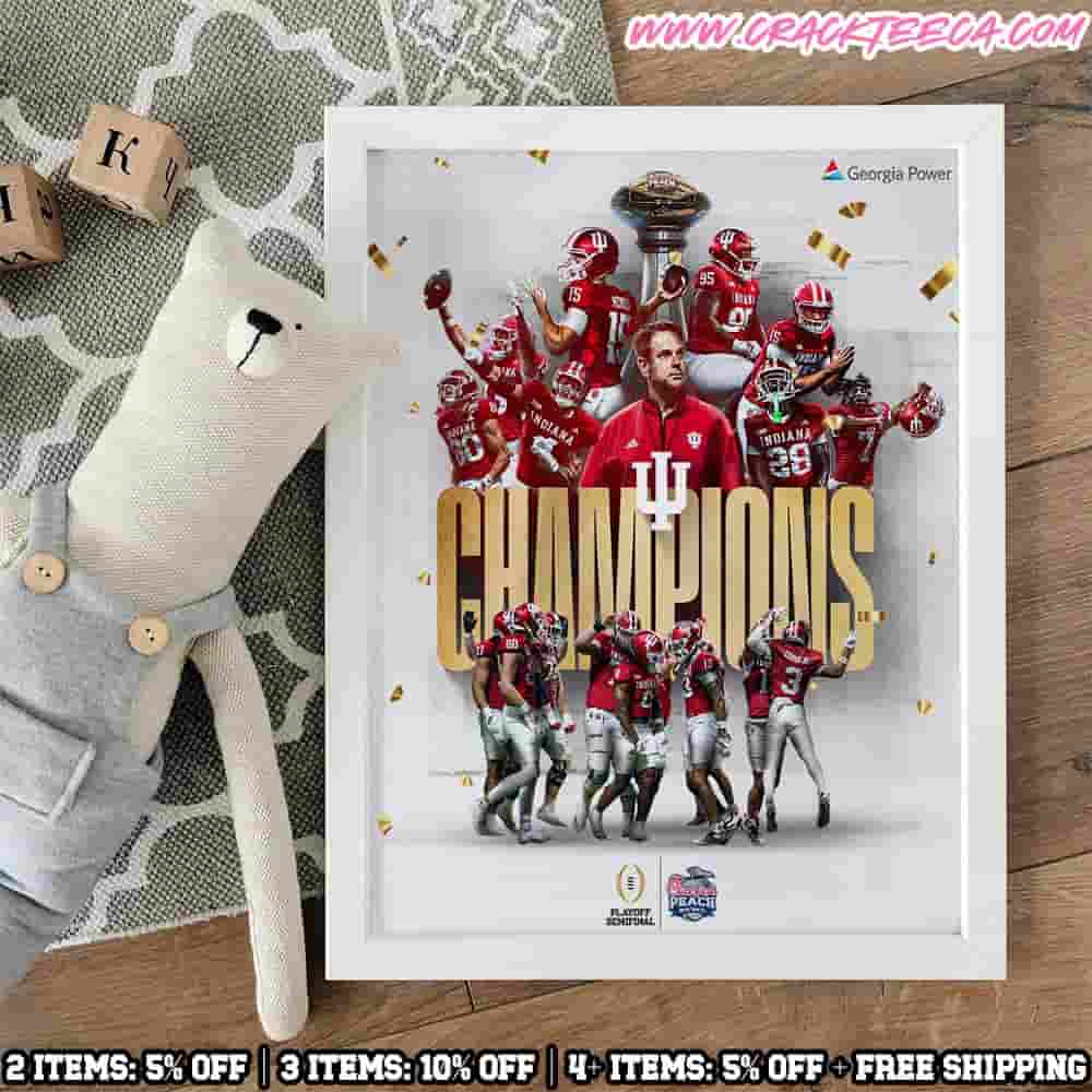College Football Playoff Semifinal At The Chick-Fil-A Peach Bowl 2026 Indiana Hoosiers Champions Poster Canvas College Football Playoff Semifinal At The Chick-Fil-A Peach Bowl 2026 Indiana Hoosiers Champions Poster Canvas