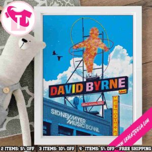 David Byrne Melbourne AU Who Is The Sky Tour 2026 At Sidney Myer Music Bowl On 22nd January All Home Decor Poster Canvas