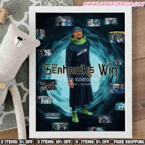 Domain Expansion The Eternal Blue Vortex Of Seattle Seahawks Victory NFC Champions 2025 Poster Canvas