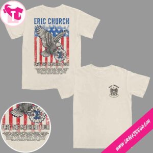 Eric Church Free The Machine Tour Dates 2025-26 Natural Eagle T-Shirt