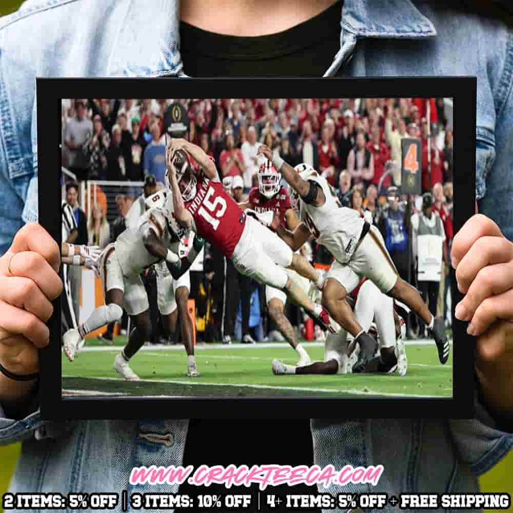 Fernando Mendoza Fourth-Down Touchdown Iconic Play Poster Canvas – Heisman Winner National Champions Home Decor Fernando Mendoza Fourth-Down Touchdown Iconic Play Poster Canvas – Heisman Winner National Champions Home Decor