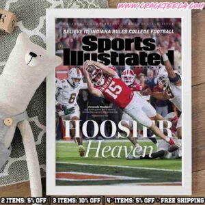 Fernando Mendoza Sports Illustrated Indiana Hoosiers Cover Poster National Champions CFP 2025-26 Home Decor Canvas