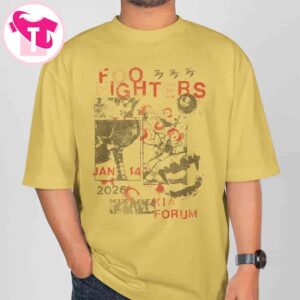 Foo Fighters Los Angeles 2026 Merch Exclusive Golden Tee At Kia Forum On January 14 T-Shirt