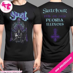 Ghost Skeletour 2026 Peoria Illinois Concert T-Shirt Official Tour Merchandise On February 5 At Peoria Civic Center