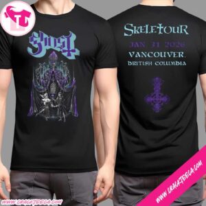 Ghost Skeletour 2026 Vancouver British Columbia Connecticut Concert T-Shirt Official Tour Merchandise On January 31 At Rogers Arena
