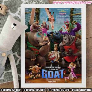 Goat Movie 2026 Poster From The Artists That Made Kpop Demon Hunters Spider-Man Across The Spider Verse And Producer Stephen Curry