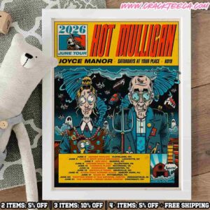 Hot Mulligan June Tour 2026 North American Schedule List Dates Decor Poster Canvas