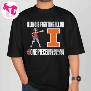 Illinois Fighting Illini X One Piece College Basketball US Voyage 2026 T-Shirt