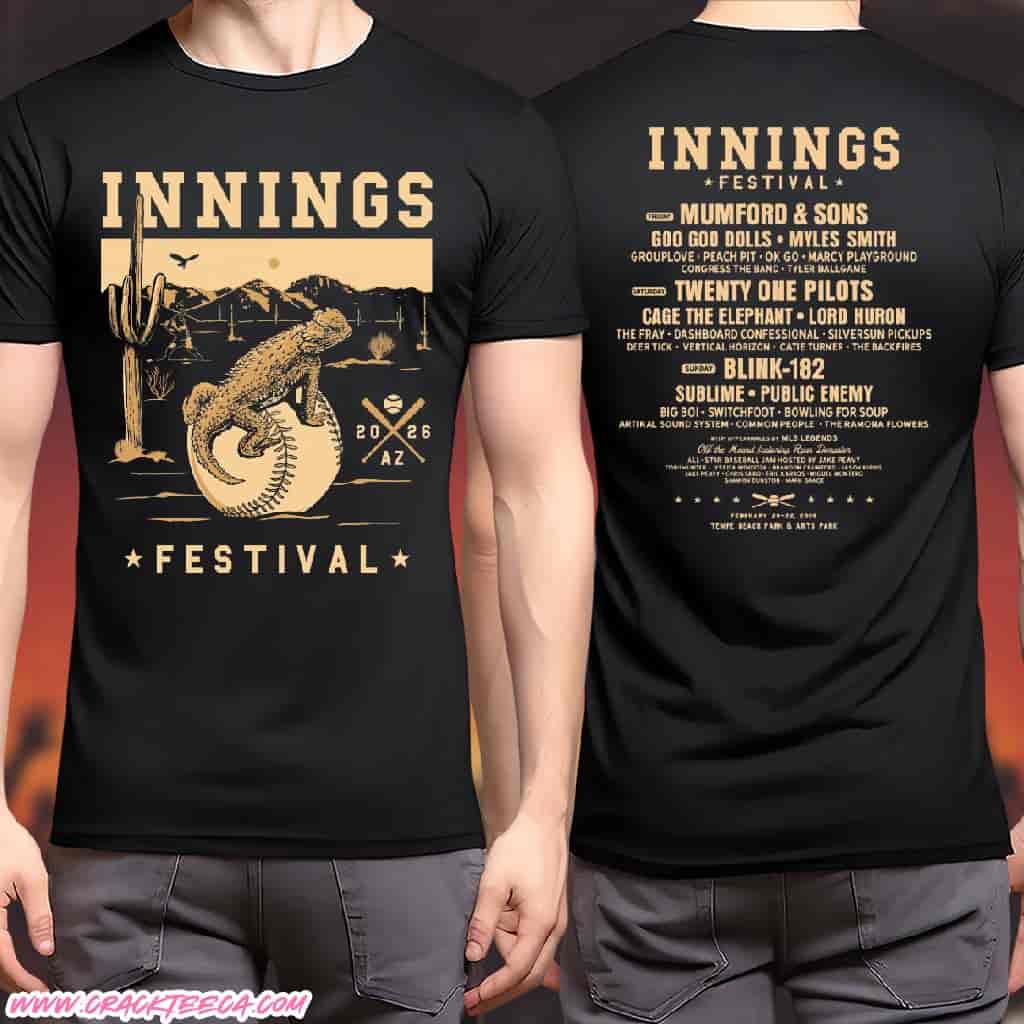 Innings Festival 2026 Merchandise At Tempe Beach Park And Arts Park Lineup Tee On February 20-22 T-Shirt Innings Festival 2026 Merchandise At Tempe Beach Park And Arts Park Lineup Tee On February 20-22 T-Shirt